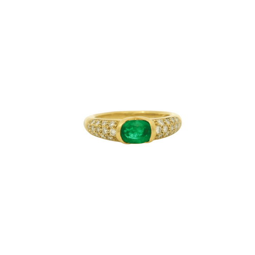 Bague 53 Bague vintage émeraude et diamant 58 Facettes