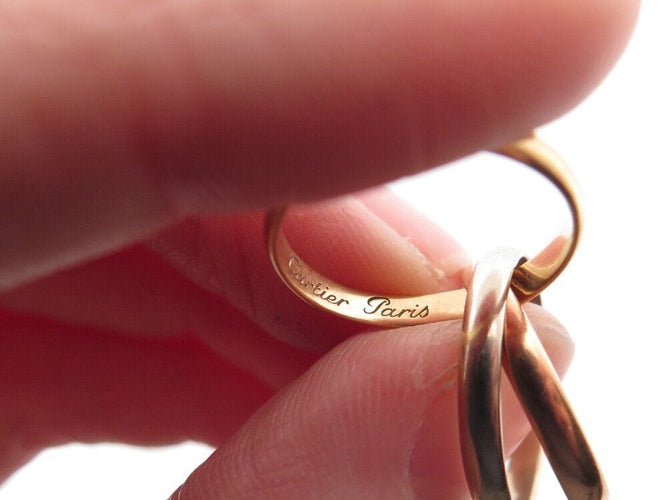 Bague 47 bague CARTIER trinity pm 3 anneaux ors 18k t47 jaune rose gris en 58 Facettes 267314