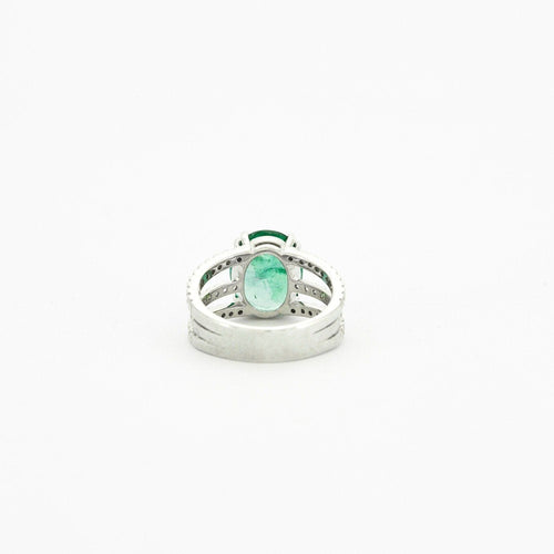 Bague Bague en or blanc émeraude diamants 58 Facettes