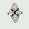 Bague BAGUE EN OR 18 KT DE STYLE ART DÉCO avec DIAMANTS et SAPHIRS 58 Facettes DF21