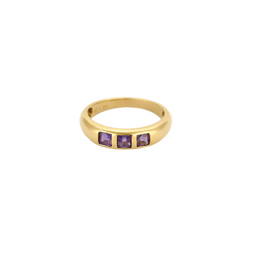 Bague 52 Bague en or jaune et améthystes 58 Facettes THI0382