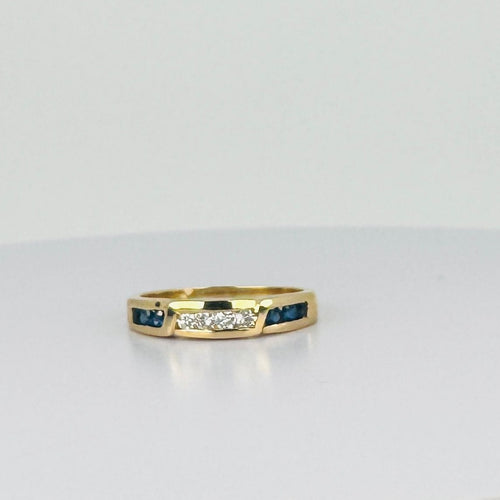 Bague 56.5 Bague Or jaune Diamants Saphirs 58 Facettes 2310016