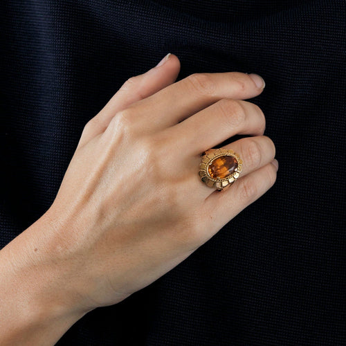 Bague 60 Bague or jaune citrine 58 Facettes LP629