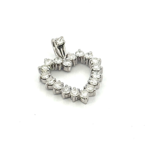 Pendentif Pendentif ancien cœur ajouré serti de diamants 58 Facettes