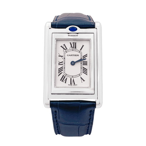 Montre Montre Cartier, "Tank Basculante", acier, cuir. 58 Facettes 34713