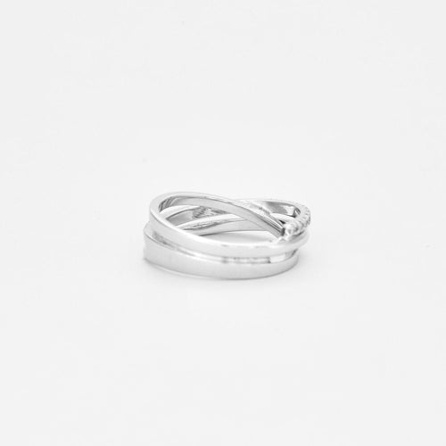 Bague 55 Bague croisée pavée de diamants 58 Facettes 2505