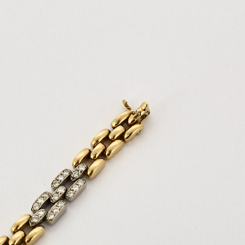Bracelet Cartier. Collection Maillon Panthère. Rare Collier à transformation pouvant former Bracelet en or de deux couleurs et diamants. 58 Facettes 58FC18