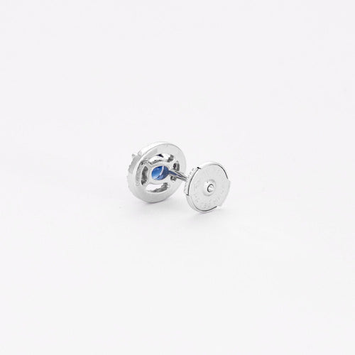 Boucles d'oreilles Boucles d'oreilles en or gris avec saphirs et diamants 58 Facettes 240201