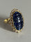 Bague 54 Importante Bague Or Jaune Saphirs Princesse Diamants 58 Facettes LOT 6315