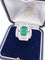 Bague 55 Bague en or blanc avec émeraude et diamants 58 Facettes