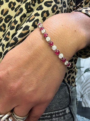 Bracelet Bracelet Rubis Diamants Époque fin 1900 58 Facettes 1.0000114/4