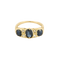 Bague 54 Bague jarretière en or jaune, saphir et roses diamantées 58 Facettes ARR2066