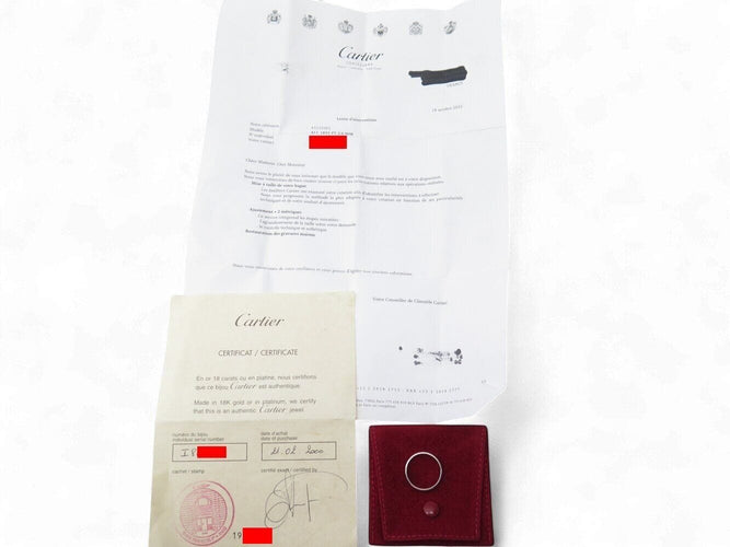 Bague 60 bague CARTIER alliance 1895 2mm crb4078000 t60 en platine 950 3.1gr 58 Facettes 270122