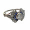 51 Bague design Art Déco en platine 950 avec diamants et saphir 58 Facettes A2675(919)