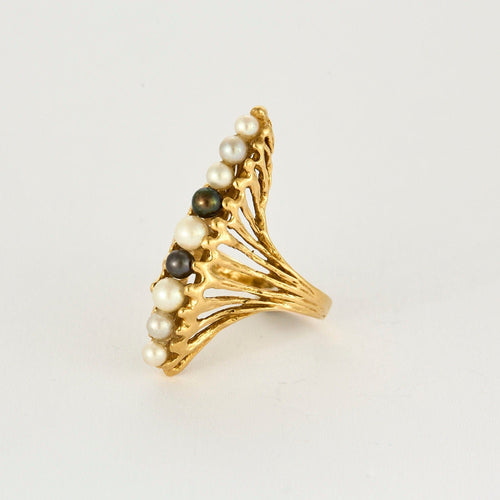 Bague 52 Bague or jaune et perles 58 Facettes FON19512