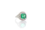 Bague Bague Dôme Art Déco Emeraude Diamants 58 Facettes