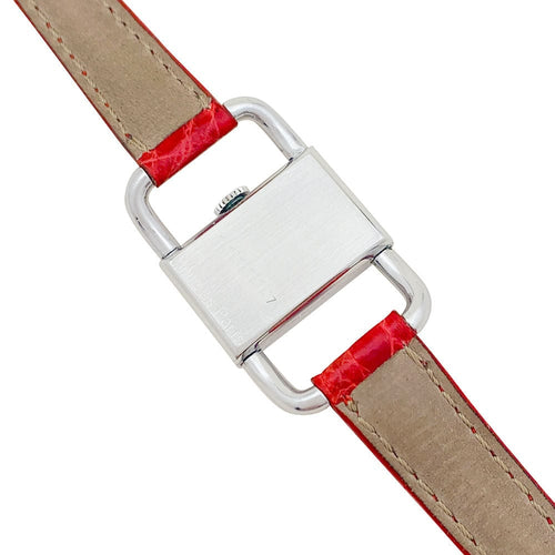 Montre Montre Jaeger Lecoultre & Hermès, modèle "Etrier" en acier, bracelet cuir. 58 Facettes 33876