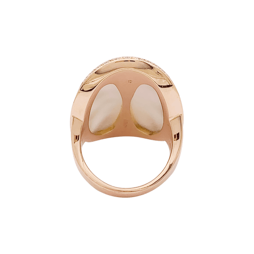 Bague 49 Bague Bulgari "Intarsio" or rose, nacre, diamants. 58 Facettes 34350