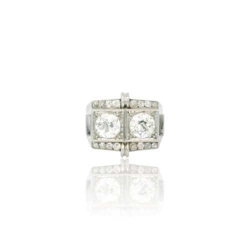 Bague Bague en or blanc et diamant des années 1940 58 Facettes