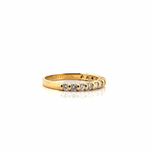Bague 54 Demi-Alliance or jaune diamants 58 Facettes