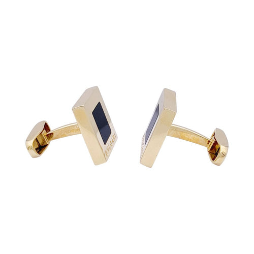 Boutons de manchette Boutons de manchette Bulgari "Quadrato" or jaune, onyx. 58 Facettes 33686