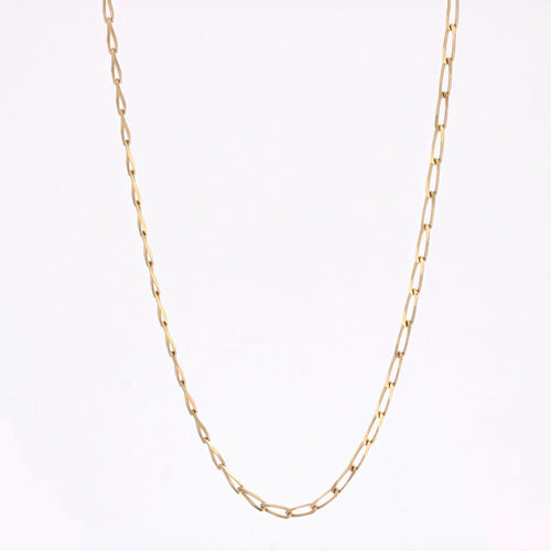 Collier Chaine or jaune maille gourmette limée rectangulaire 58 Facettes CVCH20