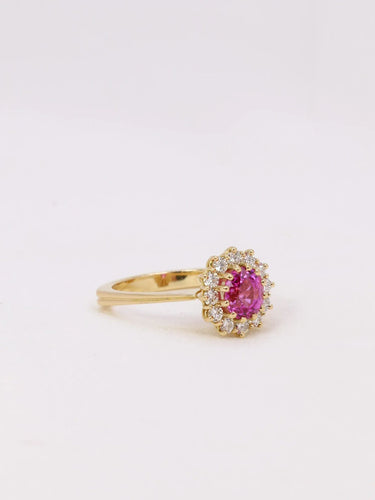 Bague 52.5 Bague marguerite saphir rose 58 Facettes J387