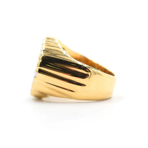 Bague 54 Chevalière en or jaune avec diamants de 0,60 ct 58 Facettes