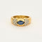 Bague 53 Bague bandeau or jaune, saphir et diamants 58 Facettes 240205