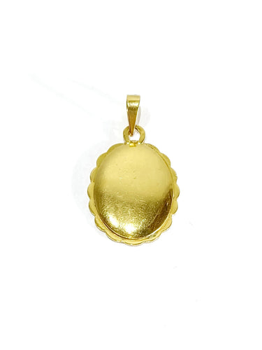 Pendentif Augis - Médaille d'Amour en or jaune et rubis 58 Facettes