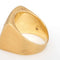 Bague 53 Chevalière vintage en diamant avec motif fossile carré en or jaune 18 carats 58 Facettes G13731