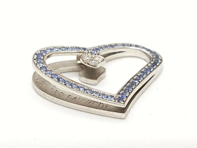 Pendentif Van der Bauwede Pendentif Coeur Argent Diamant 58 Facettes 00042GD