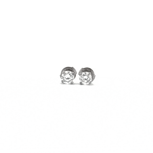 Boucles d'oreilles Puces D'oreilles Or Blanc 18k & Diamants 58 Facettes