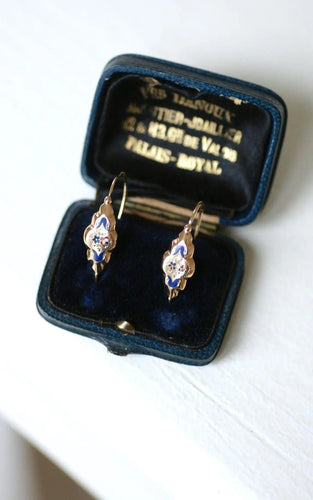 Boucles d'oreilles Boucles d'Oreilles Poissardes Or rose et Email 58 Facettes