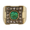 Bague 53.5 Bague en or jaune avec émeraude et diamants taille rose 58 Facettes G3869