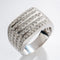 Bague 56 Bague moderne rectangulaire en or gris et diamants 58 Facettes 1
