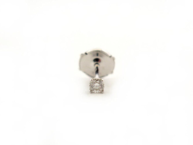 Boucles d'oreilles puce boucle d'oreille VANRYCKE valentine diamant 0.11 ct or blanc 18k 58 Facettes 266429
