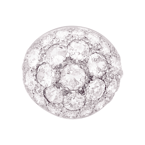 Bague 50 Bague pavage or blanc, diamants. 58 Facettes 34033