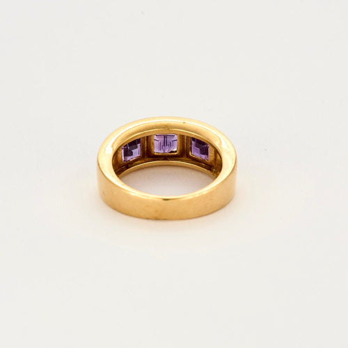 Bague 54 Bague jonc or jaune et améthyste 58 Facettes CHAL01992