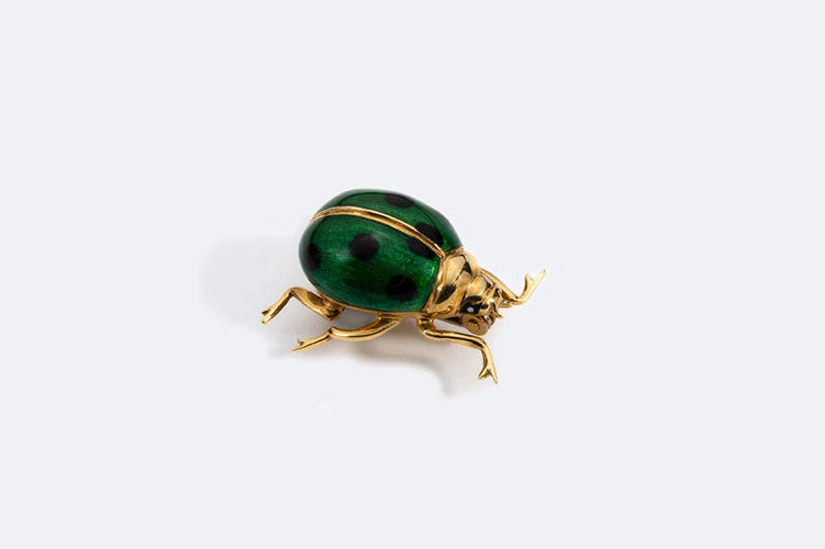 Broche Oro Giallo Spilla coccinella in oro giallo smaltata 58 Facettes SPL93
