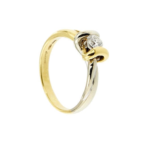 Bague 56 Bague solitaire deux ors avec diamant de 0,28 ct 58 Facettes 36725