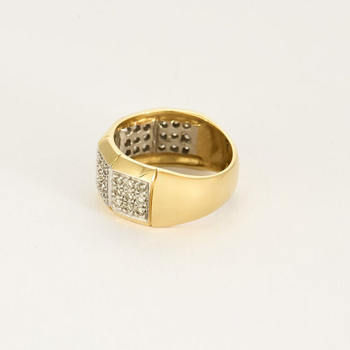 Bague 51,5 Bague jonc en or jaune, or blanc et diamants 58 Facettes B250481