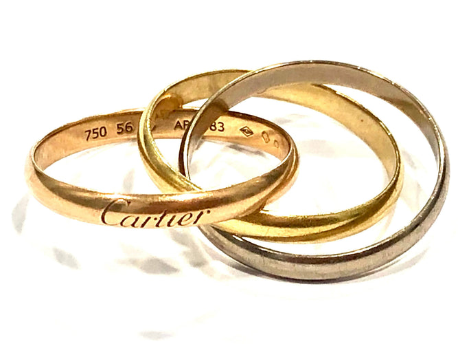 Bague 56 Cartier - Bague Trinity Trois Ors 58 Facettes