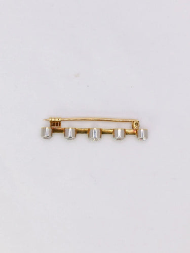 Broche Broche barrette Art-Déco or platine diamants taille ancienne 58 Facettes J298