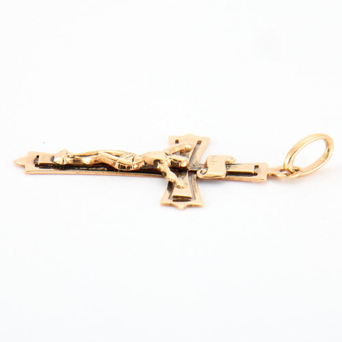 Pendentif Croix  or jaune 58 Facettes