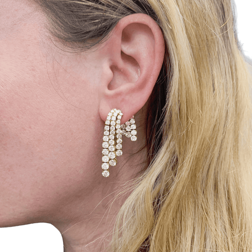 Boucles d'oreilles Boucle d'oreilles "Cascade", or jaune, diamants. 58 Facettes 34338