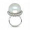 Bague 54 Bague rétro en or blanc avec perle des mers du Sud et diamant 58 Facettes