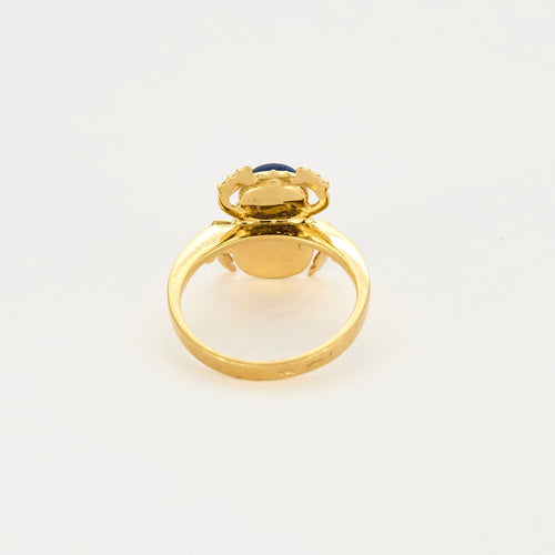 Bague 51 Bague or jaune à motif de scarabé, lapis lazuli et rhodonite 58 Facettes MON08662