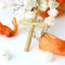 Collier Croix or jaune texturé 58 Facettes 24-327F