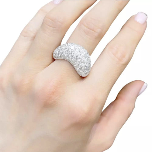 Bague 55 Bague Fred, "Mouvementée", or blanc, diamants. 58 Facettes 32589